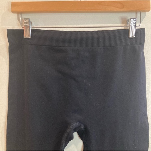 HELMUT LANG Sz M/L  Seamless Rise Ribbed Comfort Waistband Jersey Knit Leggings - Picture 3 of 9